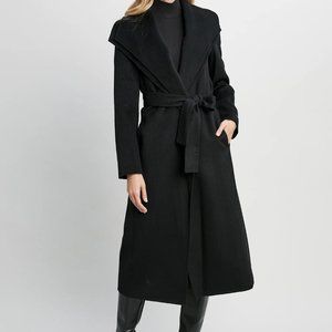 NWOT TAHARI LONG DOUBLE FACE WOOL BLEND WRAP COAT